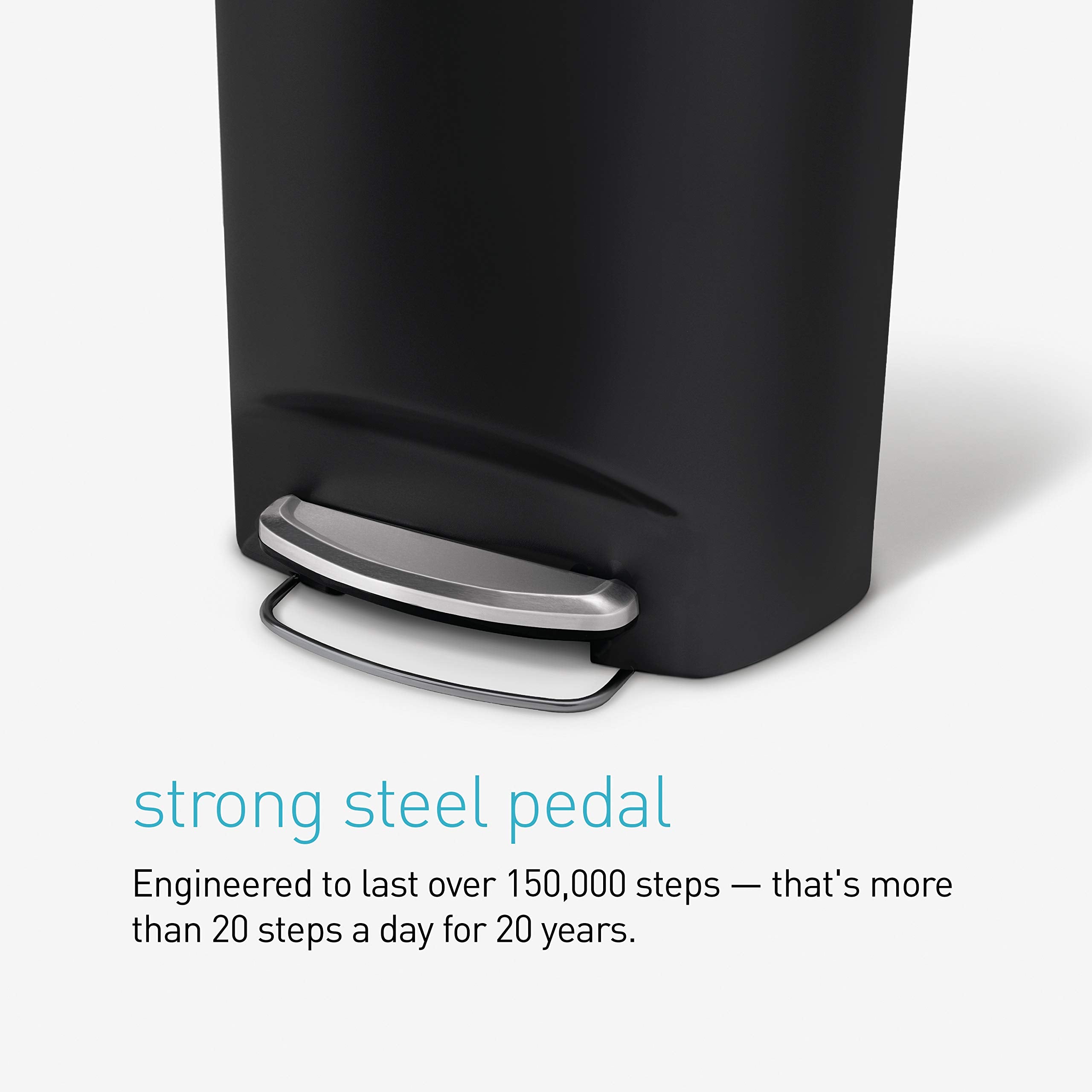 Simplehuman 50 Liter / 13 Gallon Semi-Round Kitchen Step Trash Can With Secure Slide Lock, Mocha Plastic